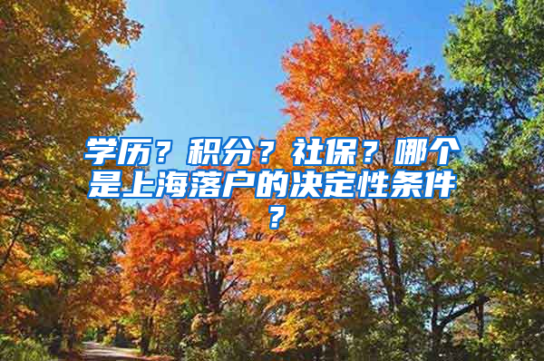 學(xué)歷？積分？社保？哪個(gè)是上海落戶的決定性條件？