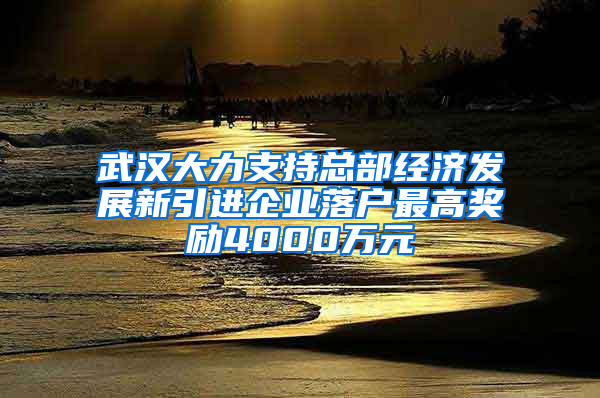 武漢大力支持總部經(jīng)濟發(fā)展新引進企業(yè)落戶最高獎勵4000萬元