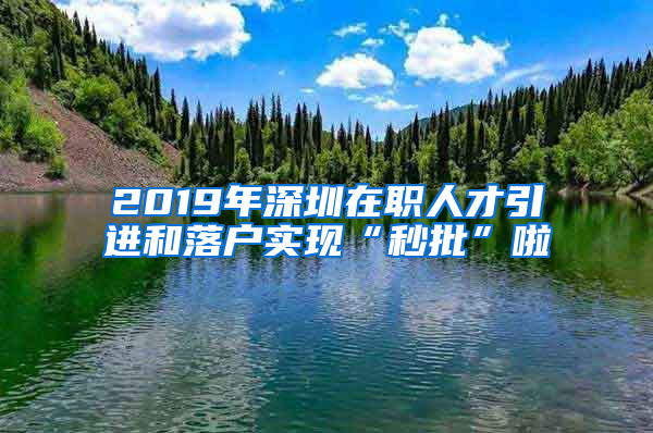 2019年深圳在職人才引進(jìn)和落戶實(shí)現(xiàn)“秒批”啦