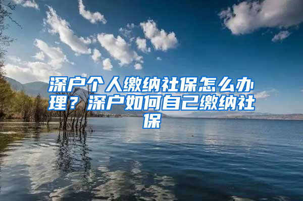 深戶(hù)個(gè)人繳納社保怎么辦理？深戶(hù)如何自己繳納社保