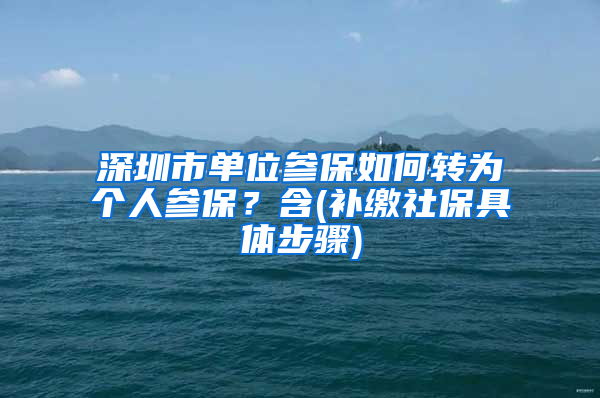 深圳市單位參保如何轉(zhuǎn)為個(gè)人參保？含(補(bǔ)繳社保具體步驟)