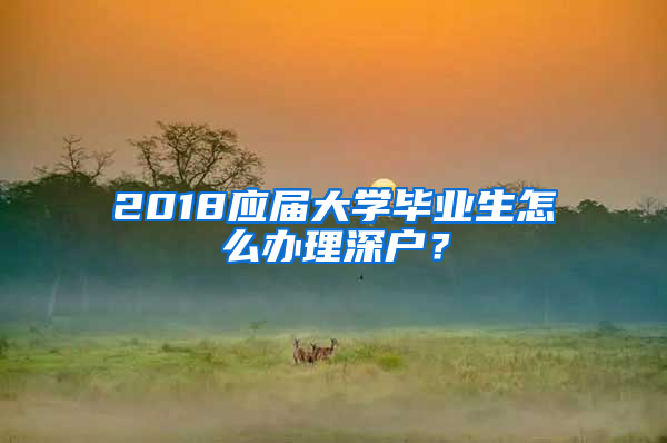 2018應(yīng)屆大學(xué)畢業(yè)生怎么辦理深戶？