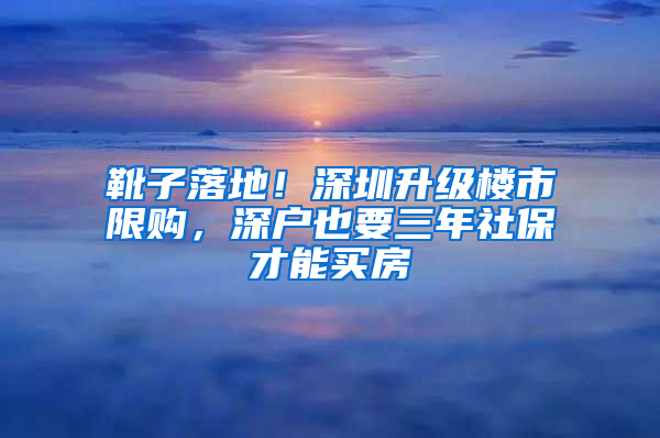 靴子落地！深圳升級(jí)樓市限購(gòu)，深戶也要三年社保才能買房