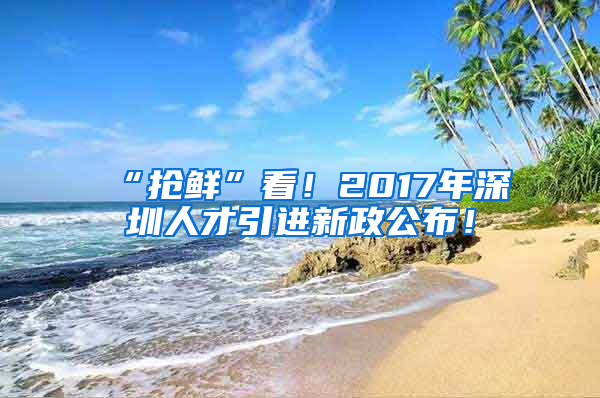 “搶鮮”看！2017年深圳人才引進新政公布！