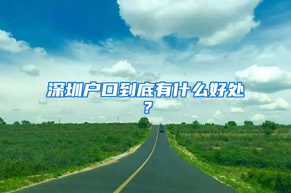 深圳戶口到底有什么好處？