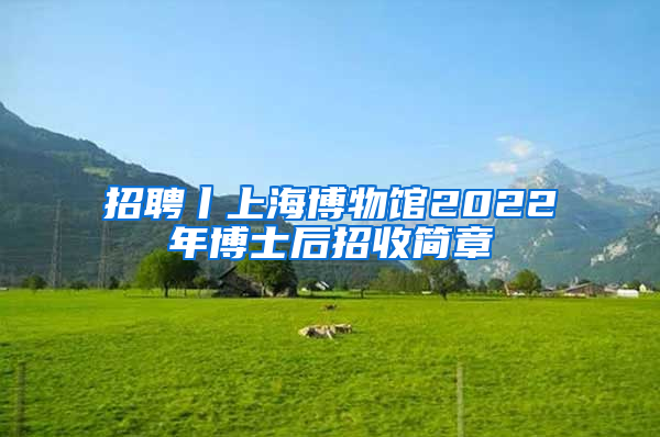 招聘丨上海博物館2022年博士后招收簡(jiǎn)章