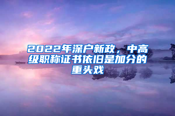 2022年深戶新政，中高級職稱證書依舊是加分的重頭戲