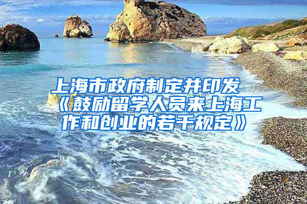 上海市政府制定并印發(fā)《鼓勵留學(xué)人員來上海工作和創(chuàng)業(yè)的若干規(guī)定》