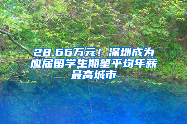 28.66萬元！深圳成為應(yīng)屆留學(xué)生期望平均年薪最高城市