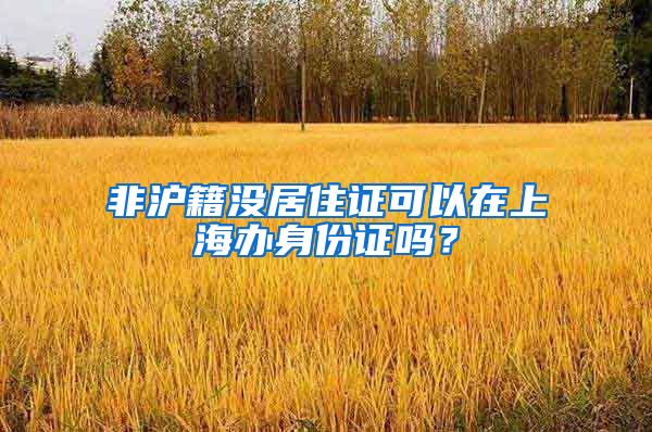 非滬籍沒(méi)居住證可以在上海辦身份證嗎？