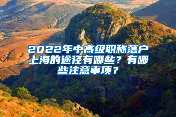 2022年中高級(jí)職稱落戶上海的途徑有哪些？有哪些注意事項(xiàng)？