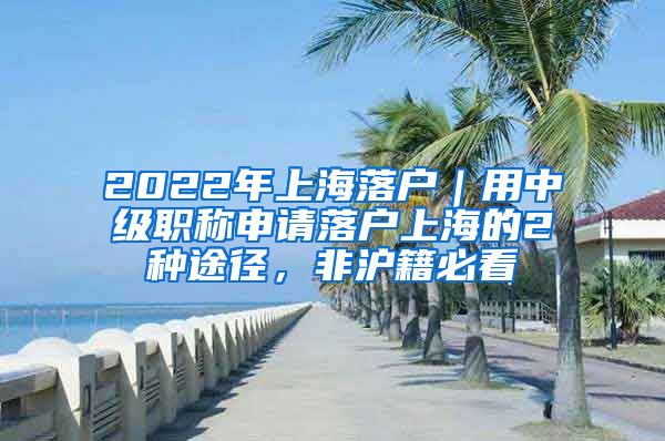 2022年上海落戶｜用中級職稱申請落戶上海的2種途徑，非滬籍必看