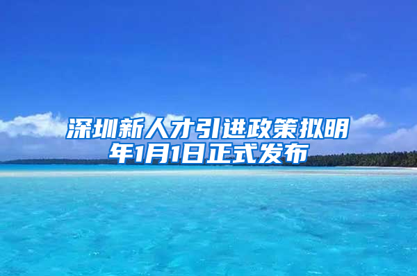 深圳新人才引進政策擬明年1月1日正式發(fā)布