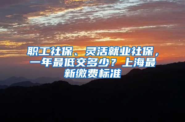 職工社保、靈活就業(yè)社保，一年最低交多少？上海最新繳費(fèi)標(biāo)準(zhǔn)