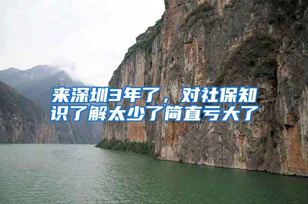 來深圳3年了，對社保知識了解太少了簡直虧大了