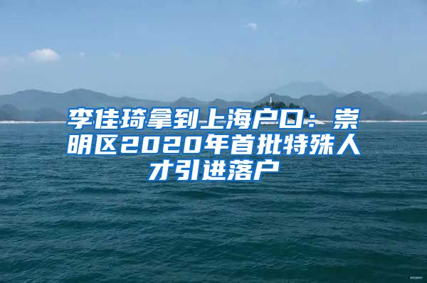 李佳琦拿到上海戶口：崇明區(qū)2020年首批特殊人才引進(jìn)落戶