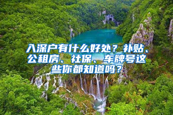 入深戶有什么好處？補貼、公租房、社保、車牌號這些你都知道嗎？