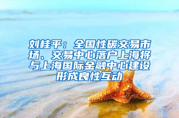 劉桂平：全國性碳交易市場、交易中心落戶上海將與上海國際金融中心建設(shè)形成良性互動