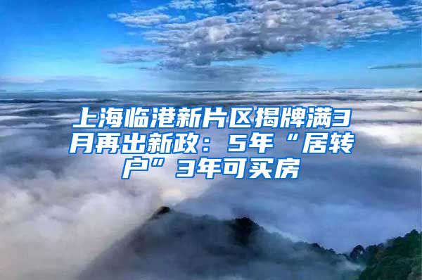 上海臨港新片區(qū)揭牌滿3月再出新政：5年“居轉(zhuǎn)戶”3年可買房