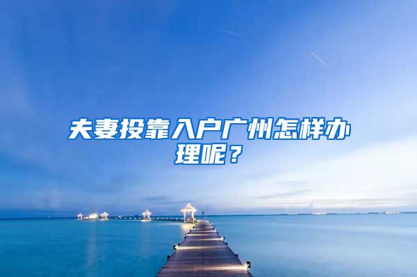 夫妻投靠入戶廣州怎樣辦理呢？