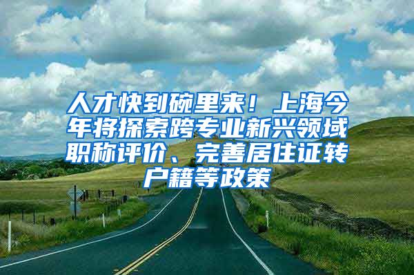 人才快到碗里來！上海今年將探索跨專業(yè)新興領(lǐng)域職稱評價、完善居住證轉(zhuǎn)戶籍等政策