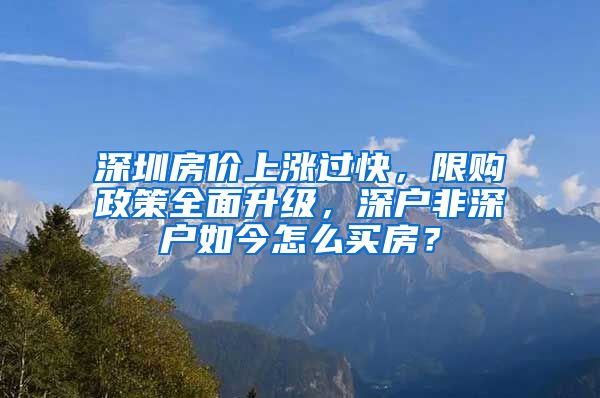 深圳房?jī)r(jià)上漲過(guò)快，限購(gòu)政策全面升級(jí)，深戶非深戶如今怎么買房？