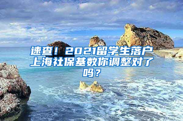 速查！2021留學(xué)生落戶上海社保基數(shù)你調(diào)整對(duì)了嗎？