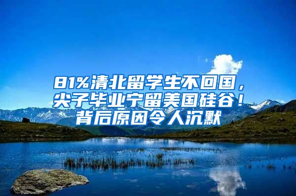 81%清北留學生不回國，尖子畢業(yè)寧留美國硅谷！背后原因令人沉默