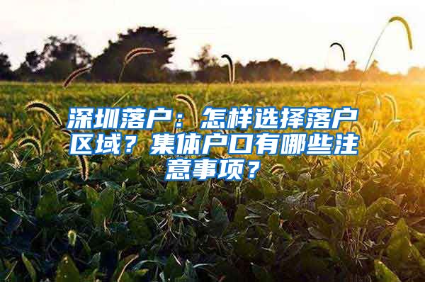 深圳落戶：怎樣選擇落戶區(qū)域？集體戶口有哪些注意事項(xiàng)？