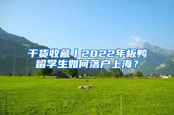 干貨收藏丨2022年板鴨留學(xué)生如何落戶上海？