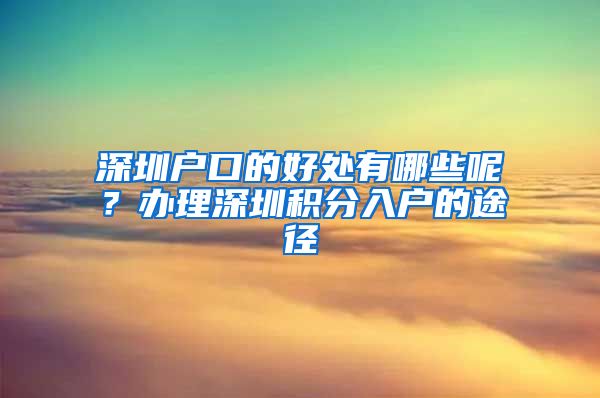 深圳戶口的好處有哪些呢？辦理深圳積分入戶的途徑