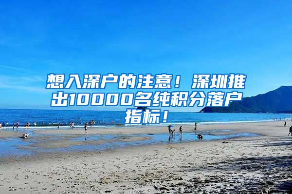 想入深戶的注意！深圳推出10000名純積分落戶指標！