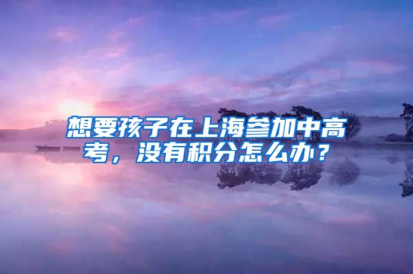 想要孩子在上海參加中高考，沒有積分怎么辦？