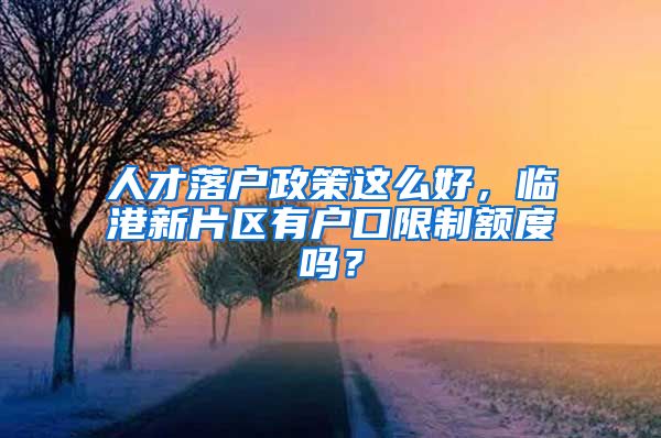 人才落戶政策這么好，臨港新片區(qū)有戶口限制額度嗎？