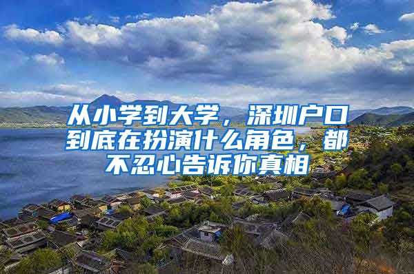 從小學(xué)到大學(xué)，深圳戶口到底在扮演什么角色，都不忍心告訴你真相