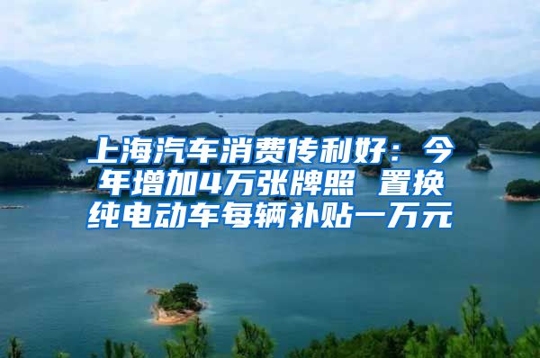 上海汽車消費傳利好：今年增加4萬張牌照 置換純電動車每輛補貼一萬元