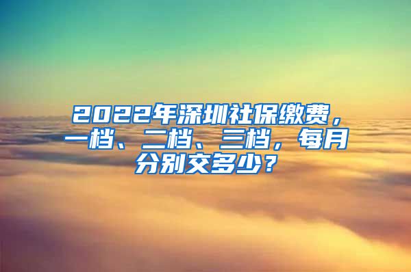 2022年深圳社保繳費(fèi)，一檔、二檔、三檔，每月分別交多少？