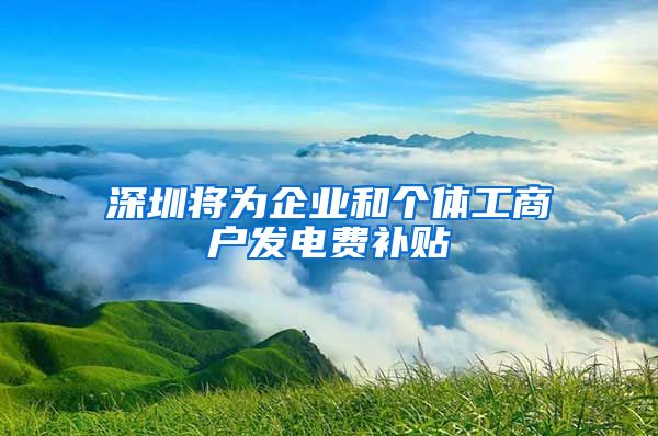 深圳將為企業(yè)和個體工商戶發(fā)電費補貼