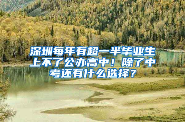 深圳每年有超一半畢業(yè)生上不了公辦高中！除了中考還有什么選擇？