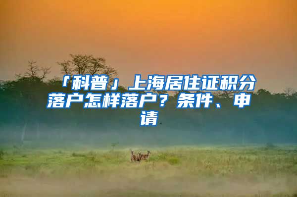 「科普」上海居住證積分落戶怎樣落戶？條件、申請