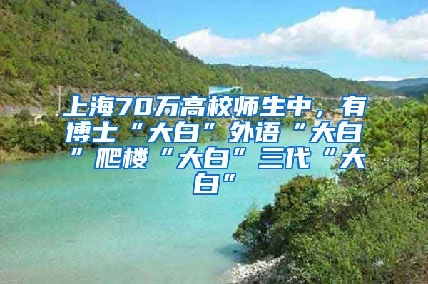 上海70萬(wàn)高校師生中，有博士“大白”外語(yǔ)“大白”爬樓“大白”三代“大白”