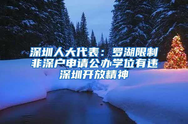 深圳人大代表：羅湖限制非深戶申請公辦學(xué)位有違深圳開放精神