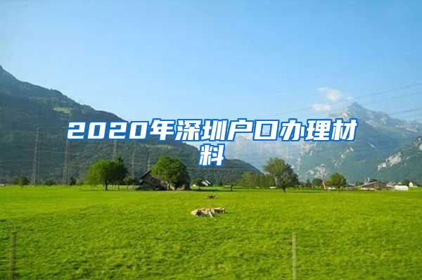 2020年深圳戶口辦理材料