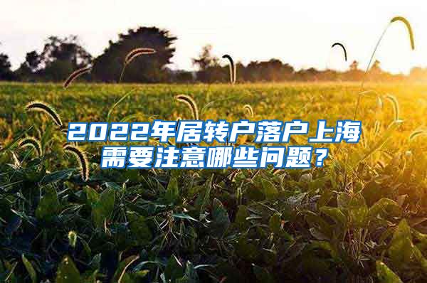 2022年居轉(zhuǎn)戶落戶上海需要注意哪些問題？