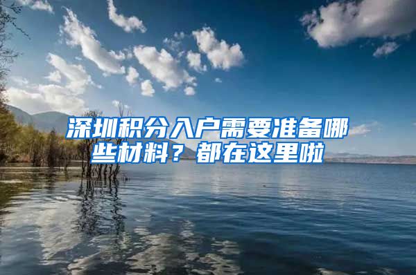 深圳積分入戶需要準(zhǔn)備哪些材料？都在這里啦