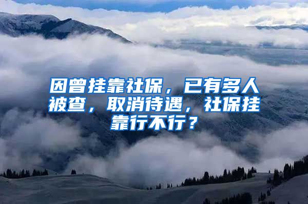 因曾掛靠社保，已有多人被查，取消待遇，社保掛靠行不行？