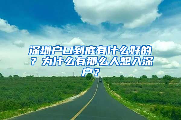 深圳戶口到底有什么好的？為什么有那么人想入深戶？