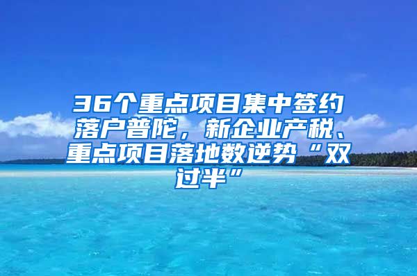 36個(gè)重點(diǎn)項(xiàng)目集中簽約落戶普陀，新企業(yè)產(chǎn)稅、重點(diǎn)項(xiàng)目落地?cái)?shù)逆勢(shì)“雙過(guò)半”