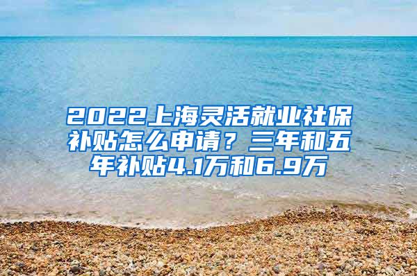 2022上海靈活就業(yè)社保補(bǔ)貼怎么申請(qǐng)？三年和五年補(bǔ)貼4.1萬(wàn)和6.9萬(wàn)