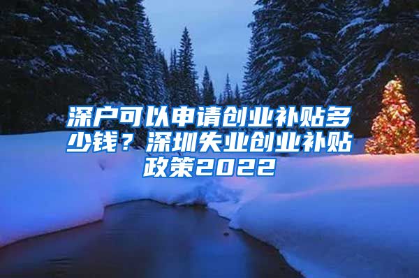 深戶可以申請創(chuàng)業(yè)補(bǔ)貼多少錢？深圳失業(yè)創(chuàng)業(yè)補(bǔ)貼政策2022